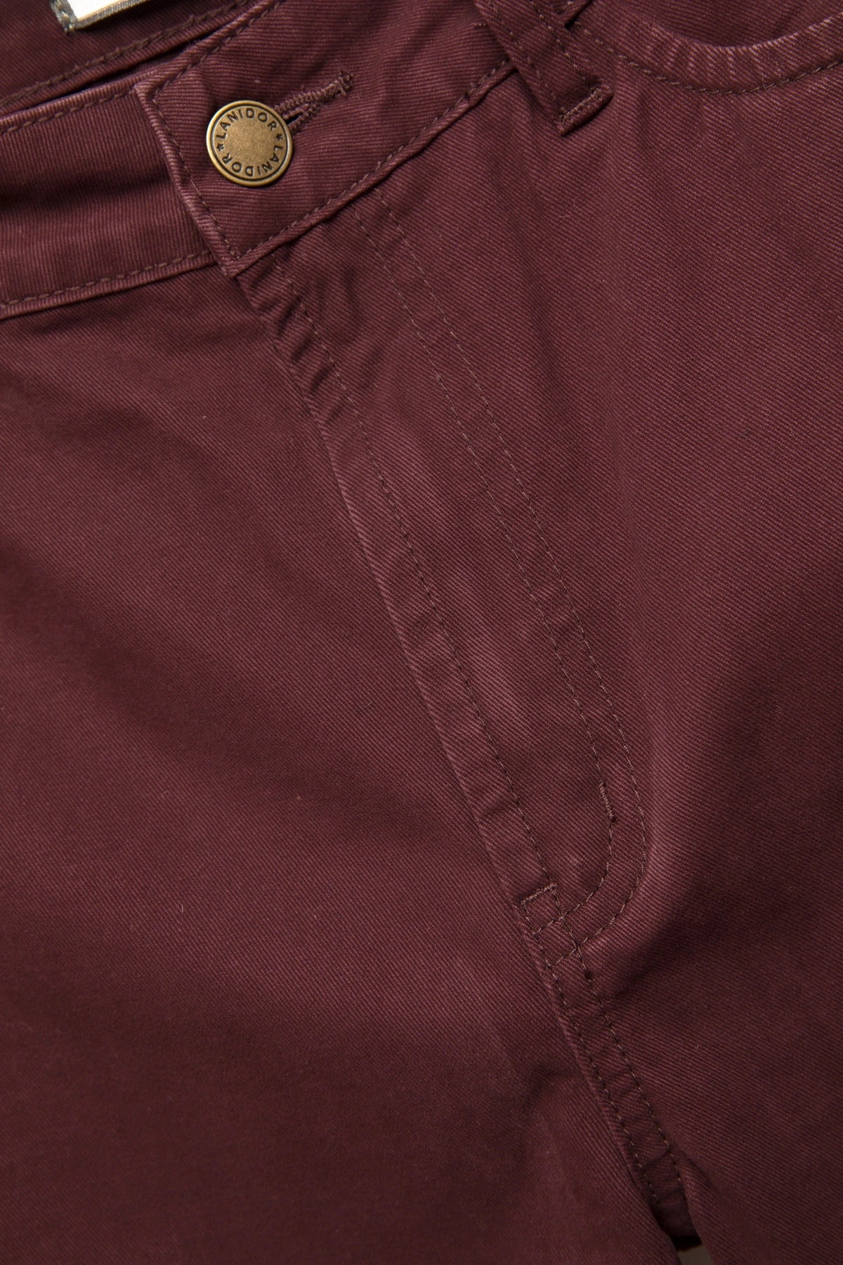 Five-Pocket Twill Trousers in Bordeaux