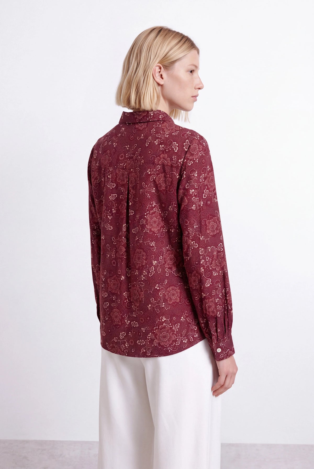Petal Mischief Burgundy Floral Shirt