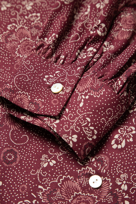 Petal Mischief Burgundy Floral Shirt