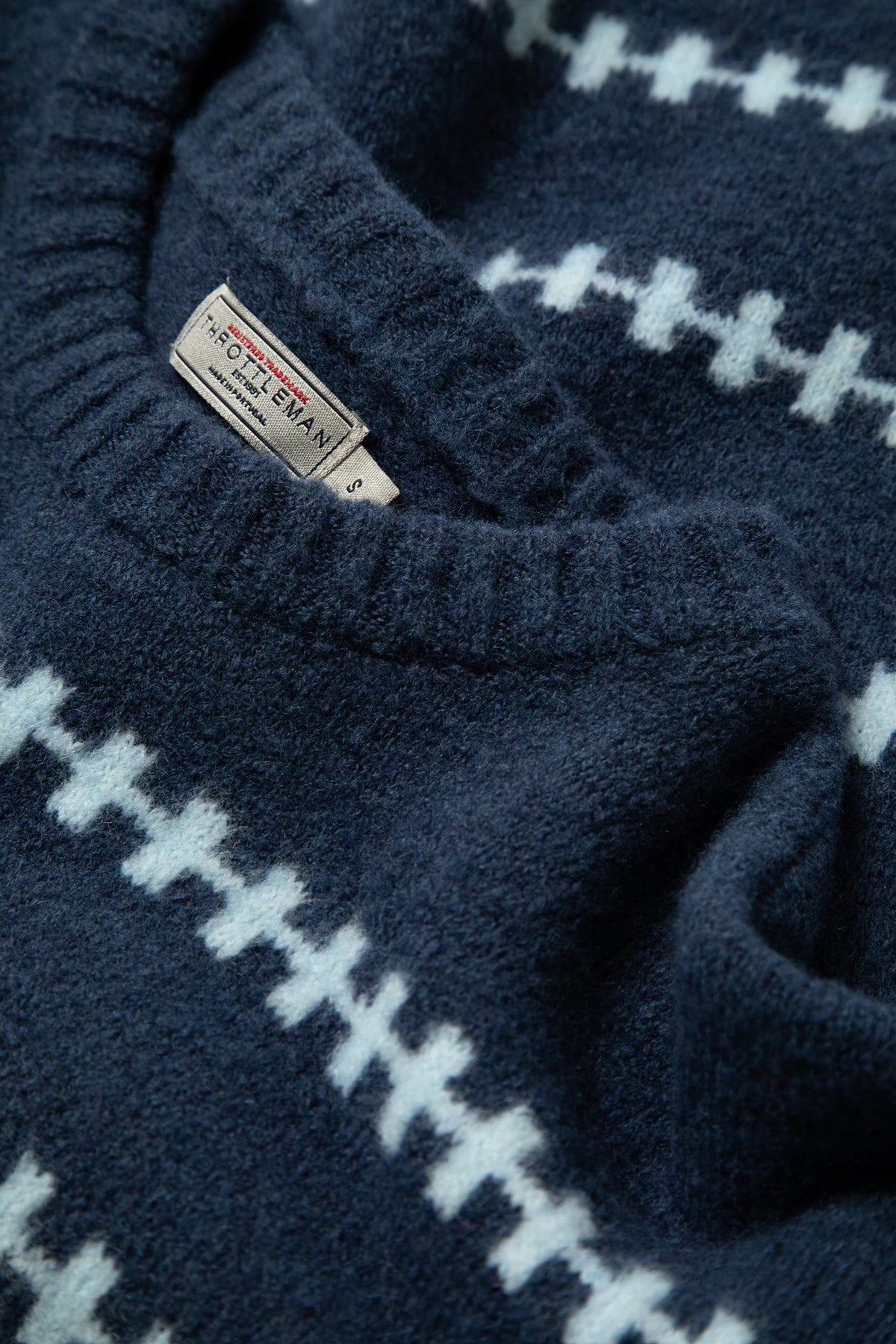 Asli Jacquard Jumper in Navy Blue