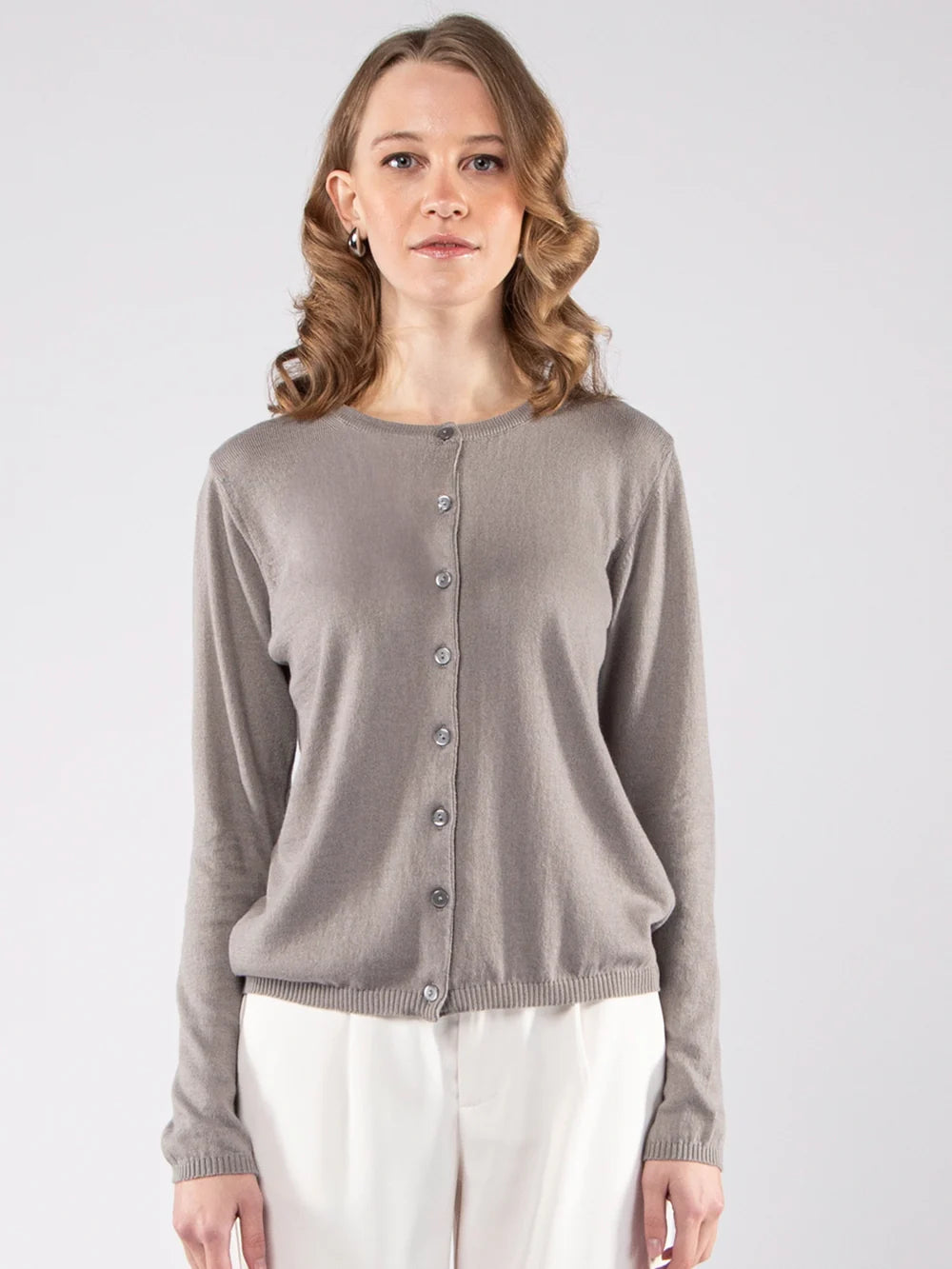 Cotton Cardigan in Grey
