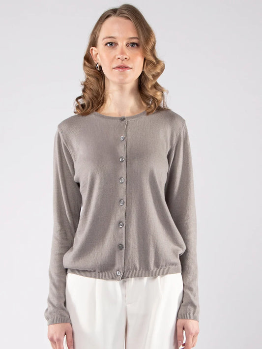 Cotton Cardigan in Grey