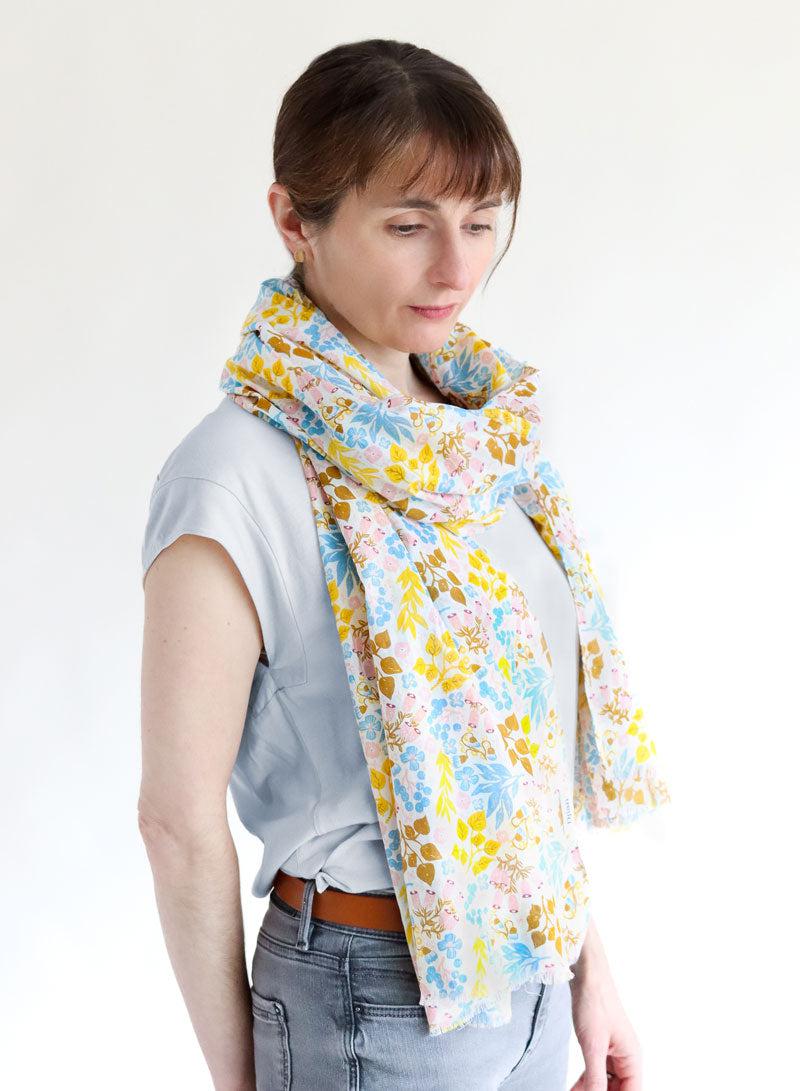 Lily Yellow 100% Organic Cotton Scarf