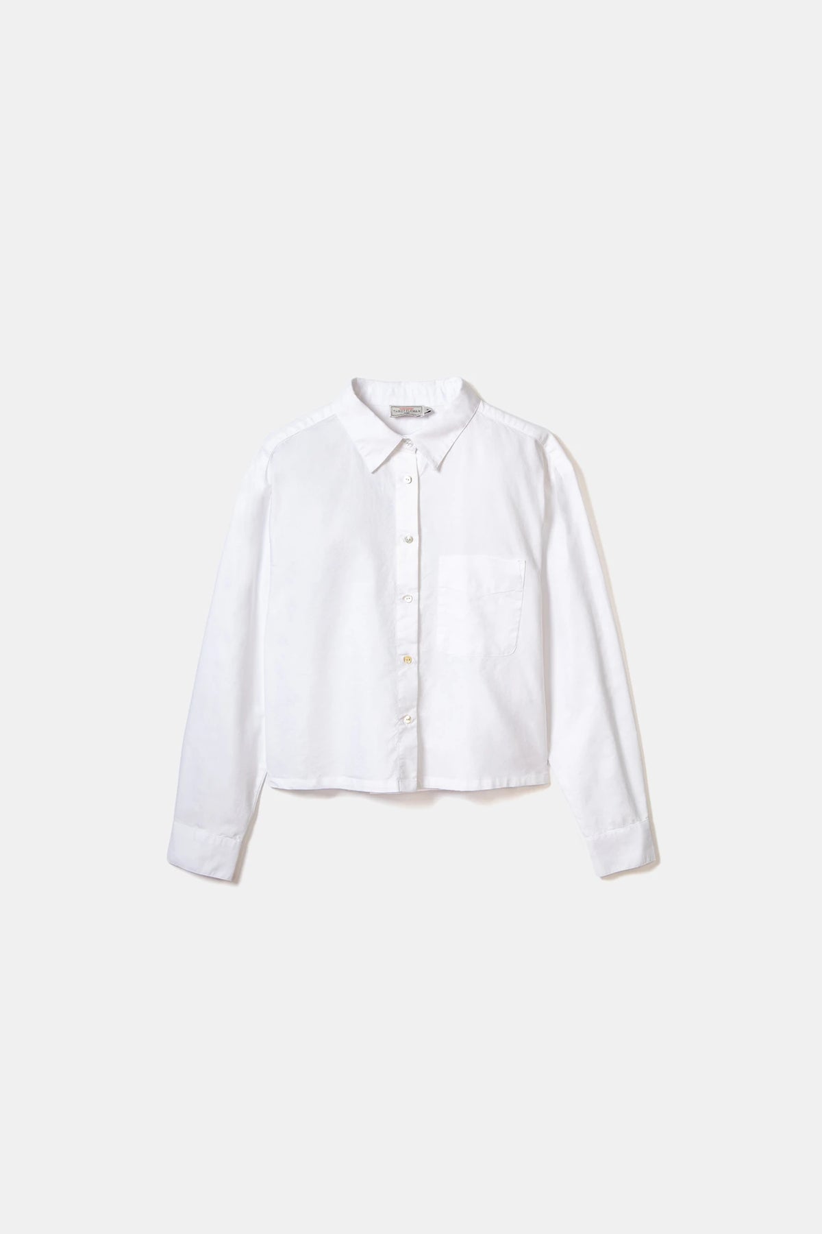 White Cropped Oxford Shirt