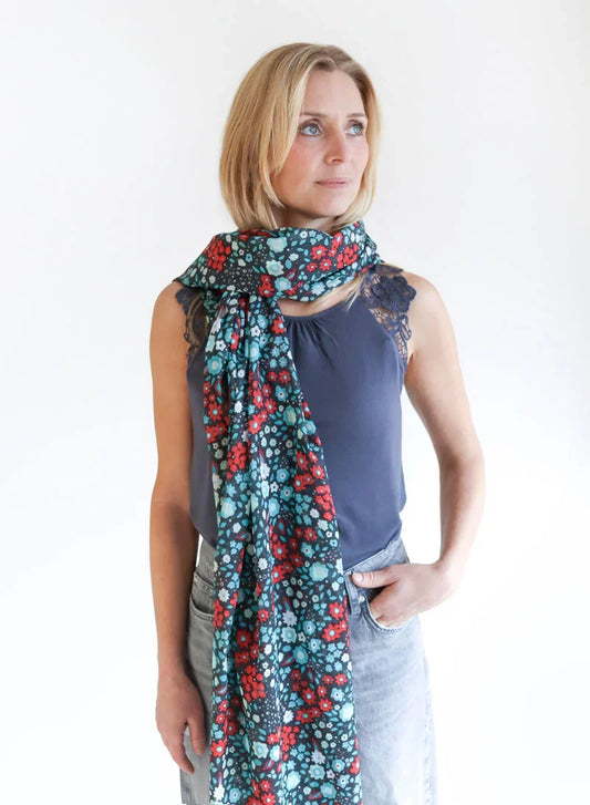 Clara 100% Organic Cotton Floral Scarf