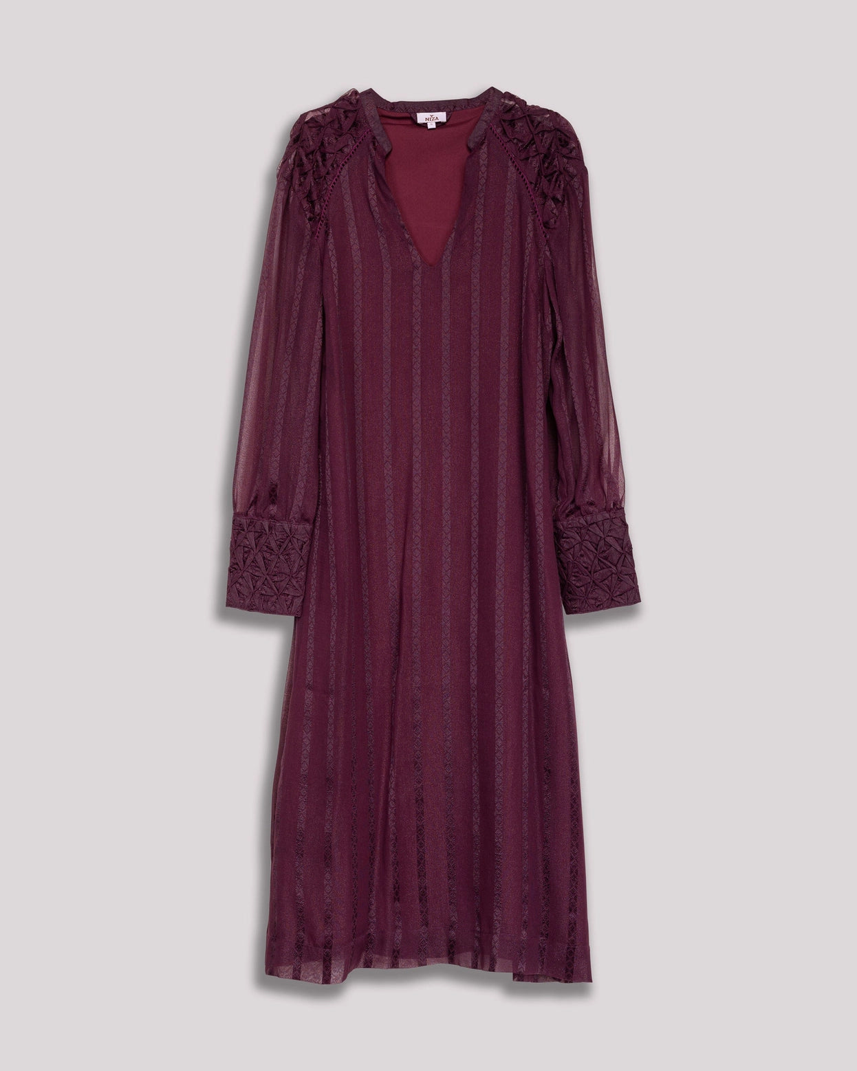 Orea Chiffon Midi Dress in Aubergine