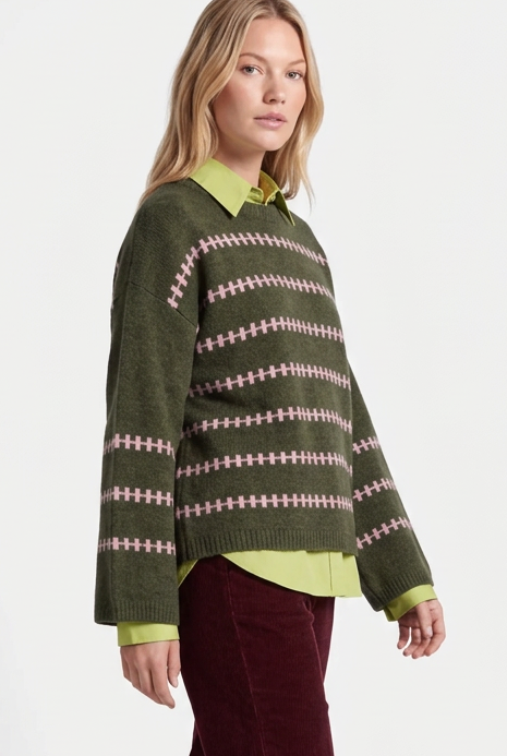 Asli Jacquard Jumper in Green