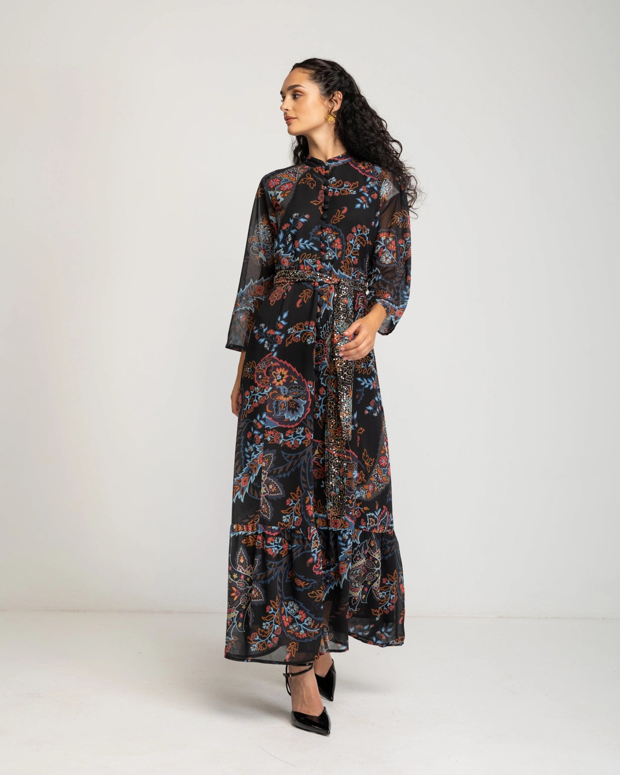 Magnolia Long Floral Print Dress