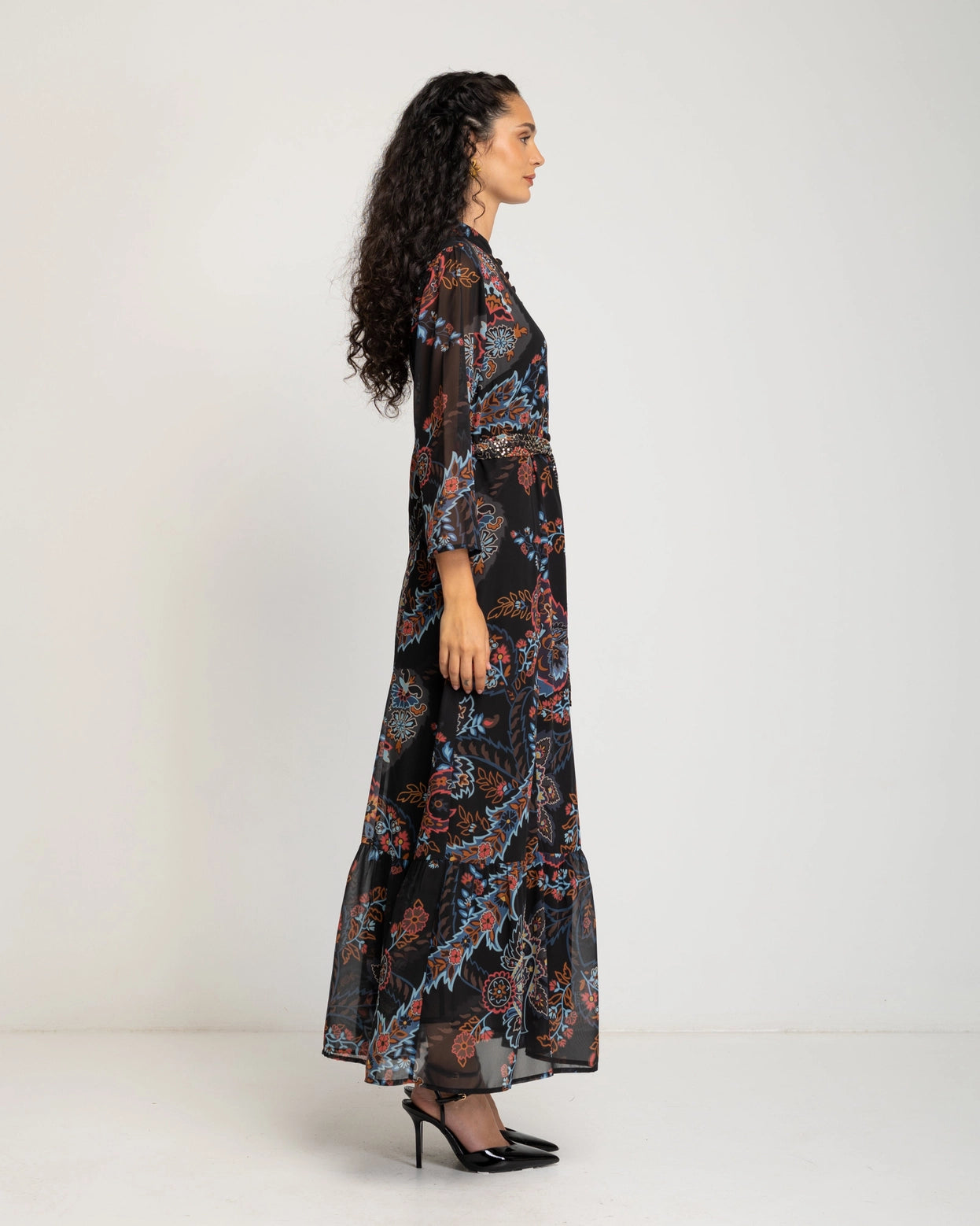 Magnolia Long Floral Print Dress