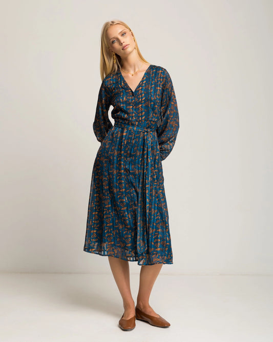 Junia Floral Print Blue Dress