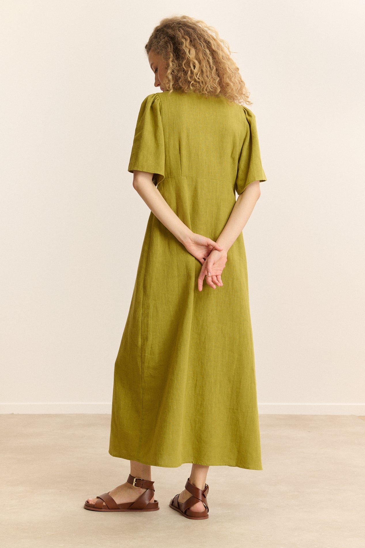 Canelle Midi Dress in Green