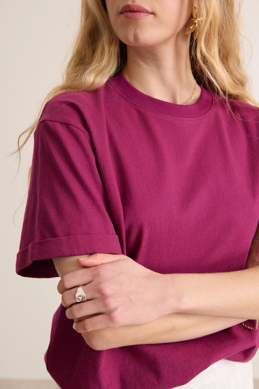 Vista plain T-Shirt in Garnet