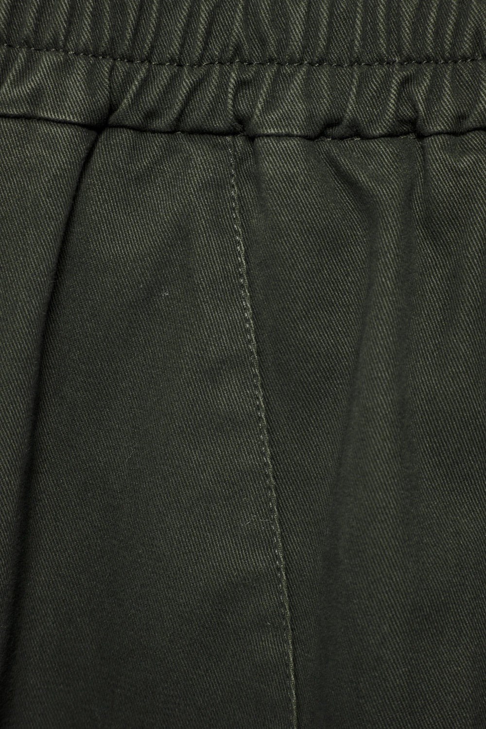 Wide-Leg Cotton Trousers in Dark Olive