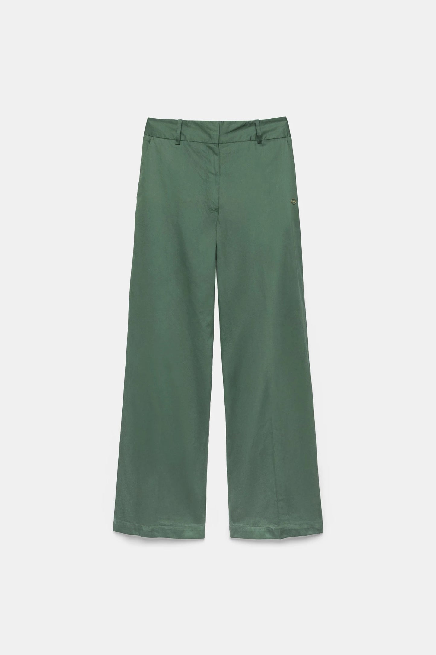 Wide-leg Plain Trousers in Green