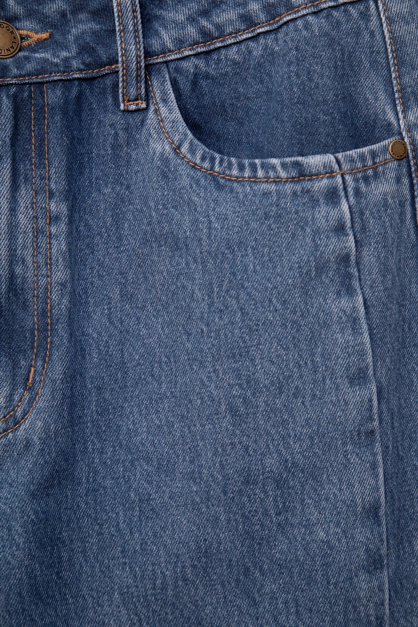 Straight-Leg Denim Jeans in Mid Blue
