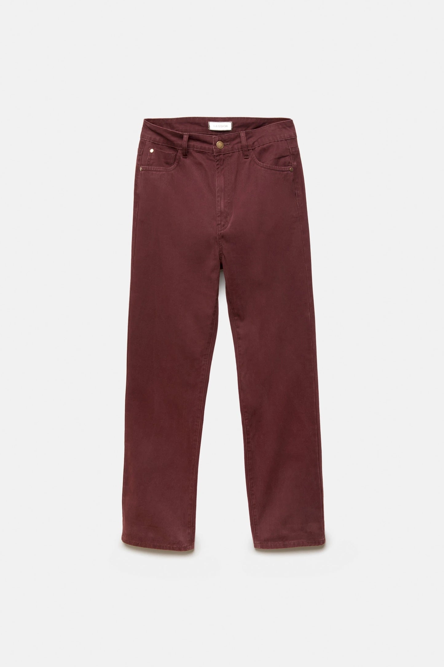 Five-Pocket Twill Trousers in Bordeaux