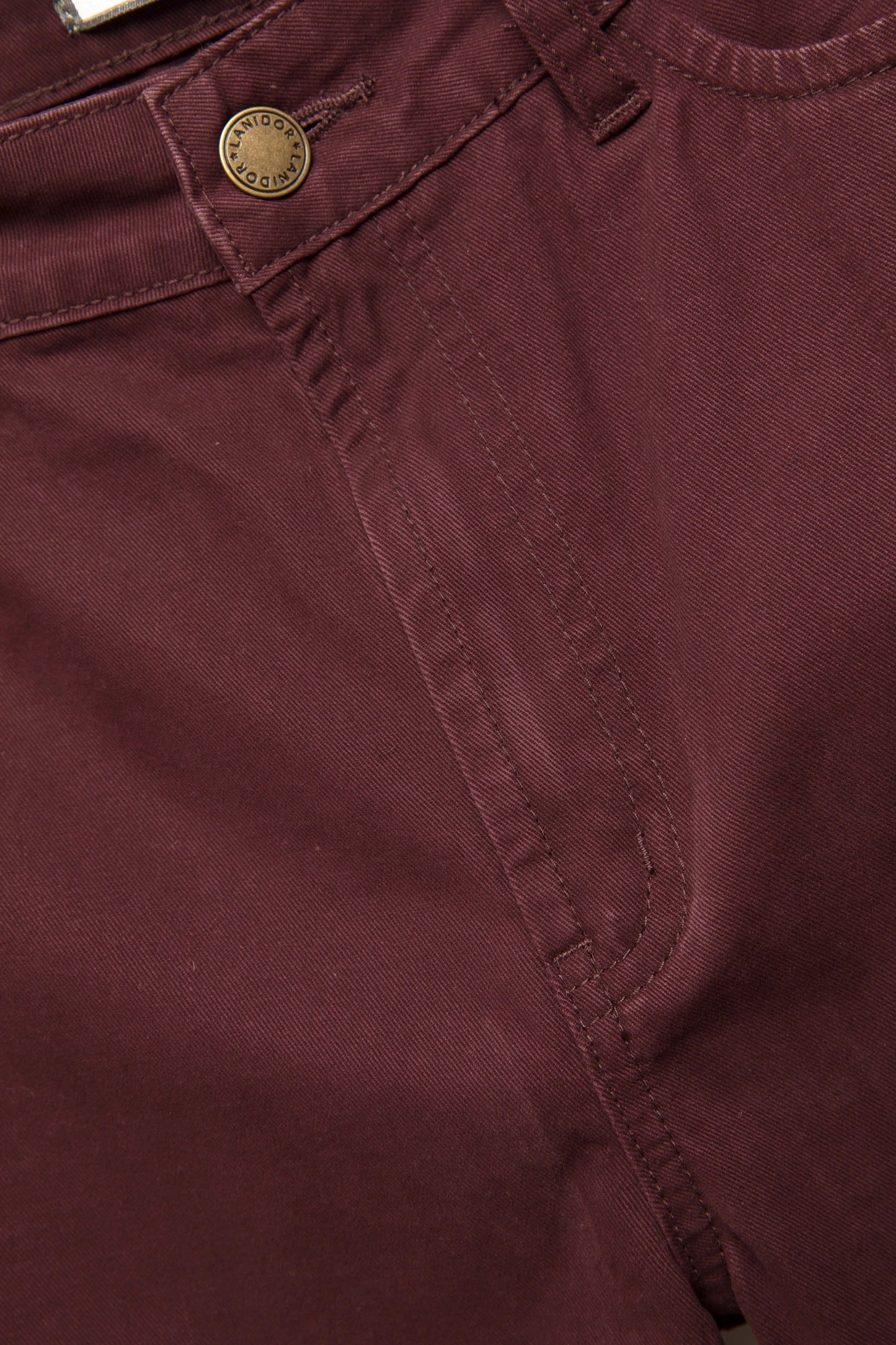Five-Pocket Twill Trousers in Bordeaux