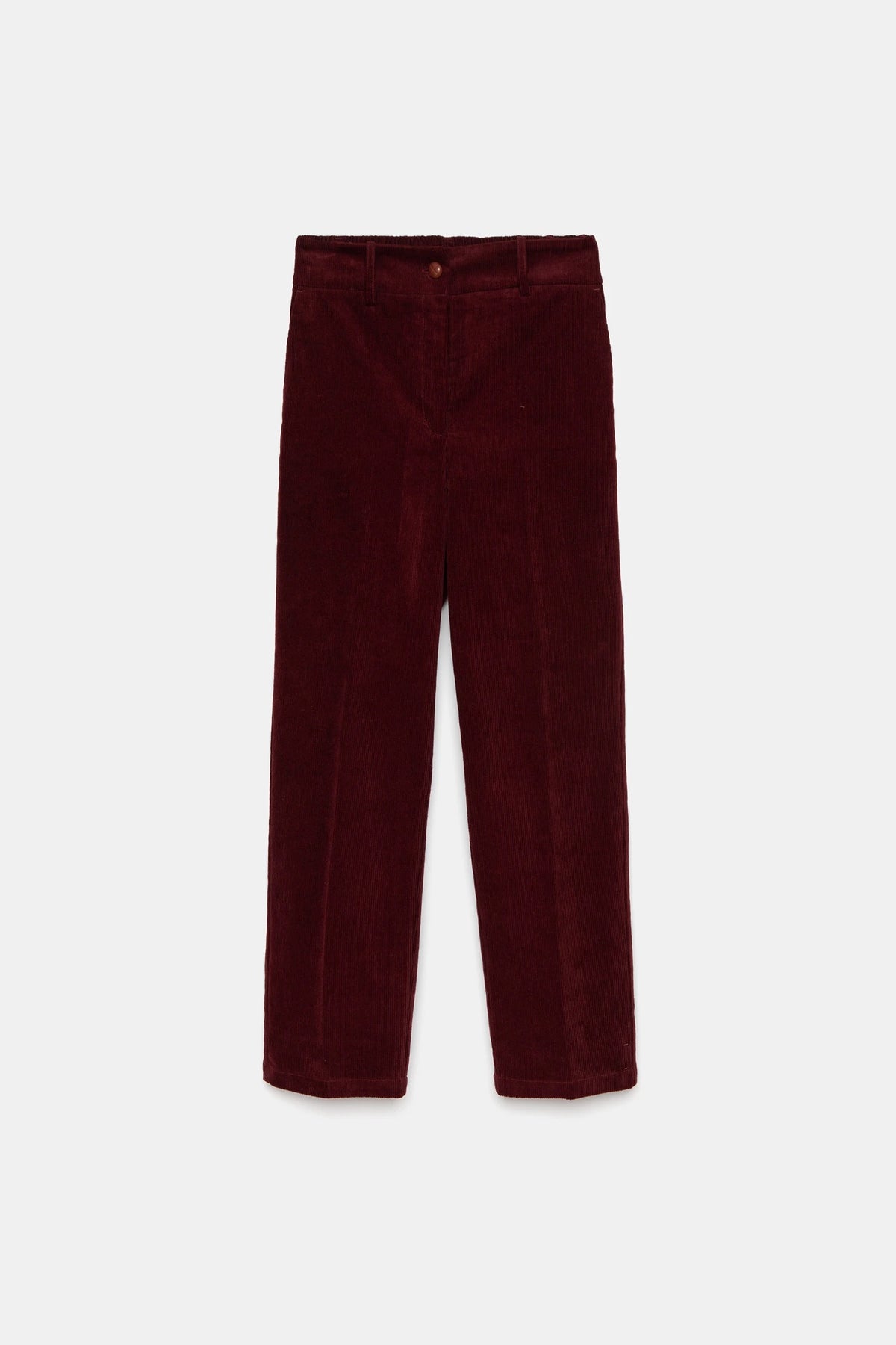 Corduroy Tapered Trousers in Bordeaux
