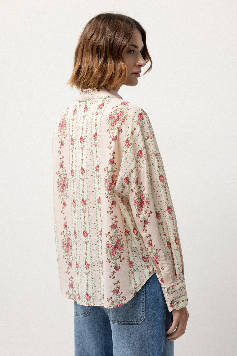 Rose Print Cotton Shirt