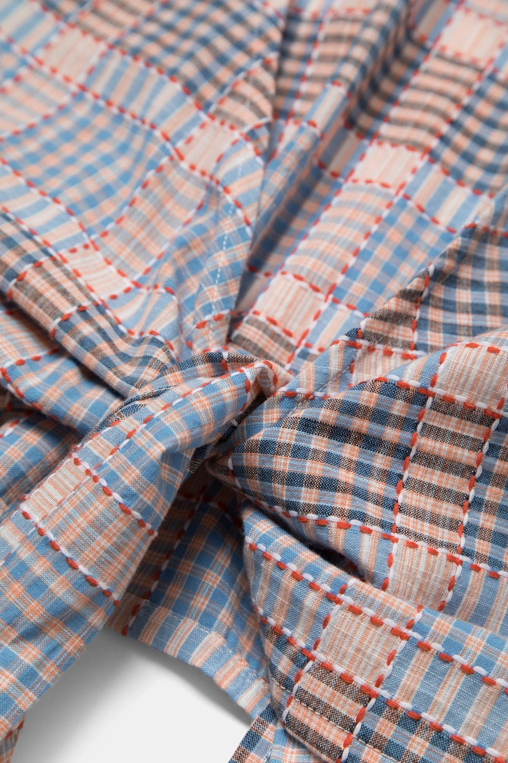 Checked Cropped Knot Top in Mauve