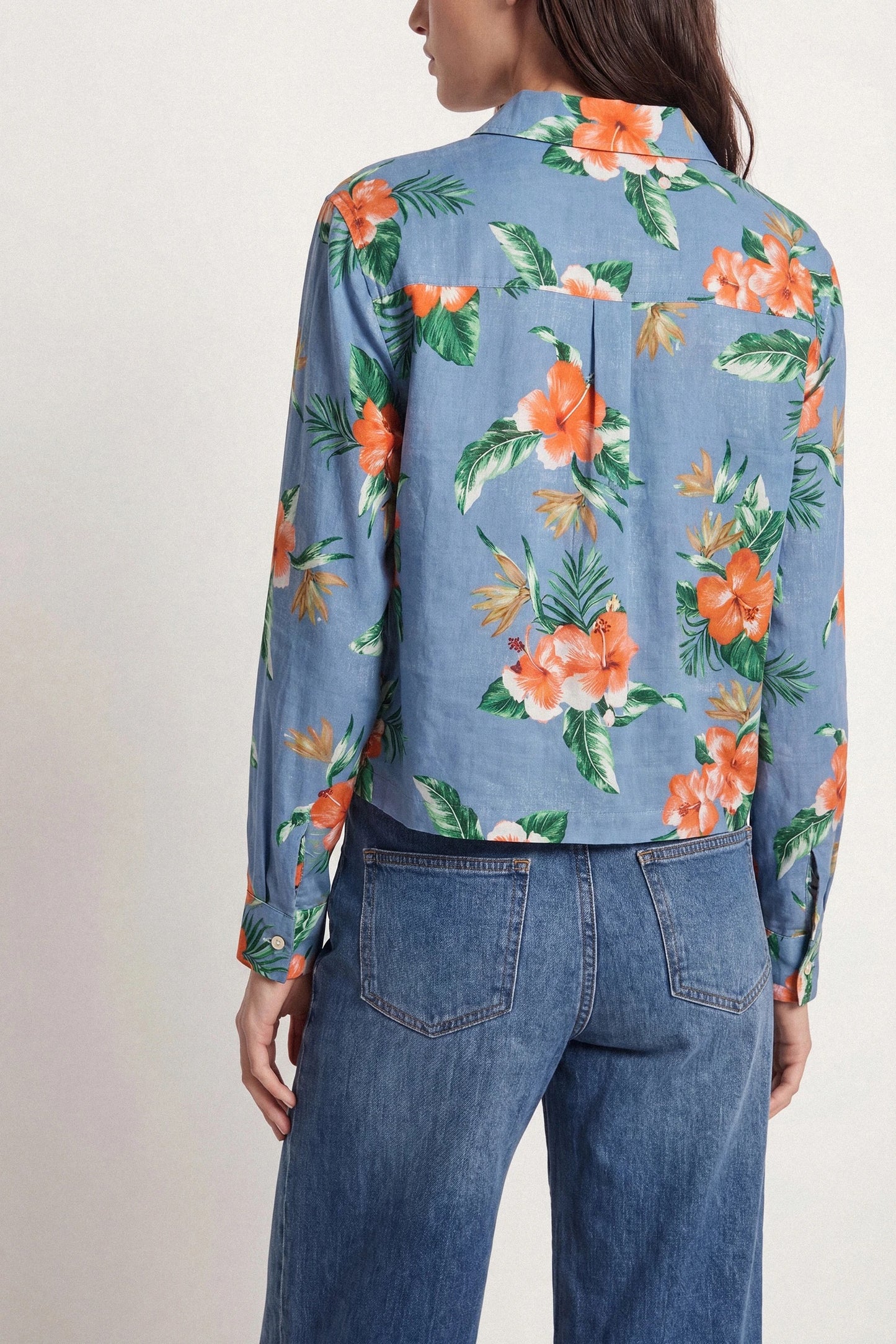 Hibiscus Print Cotton Shirt