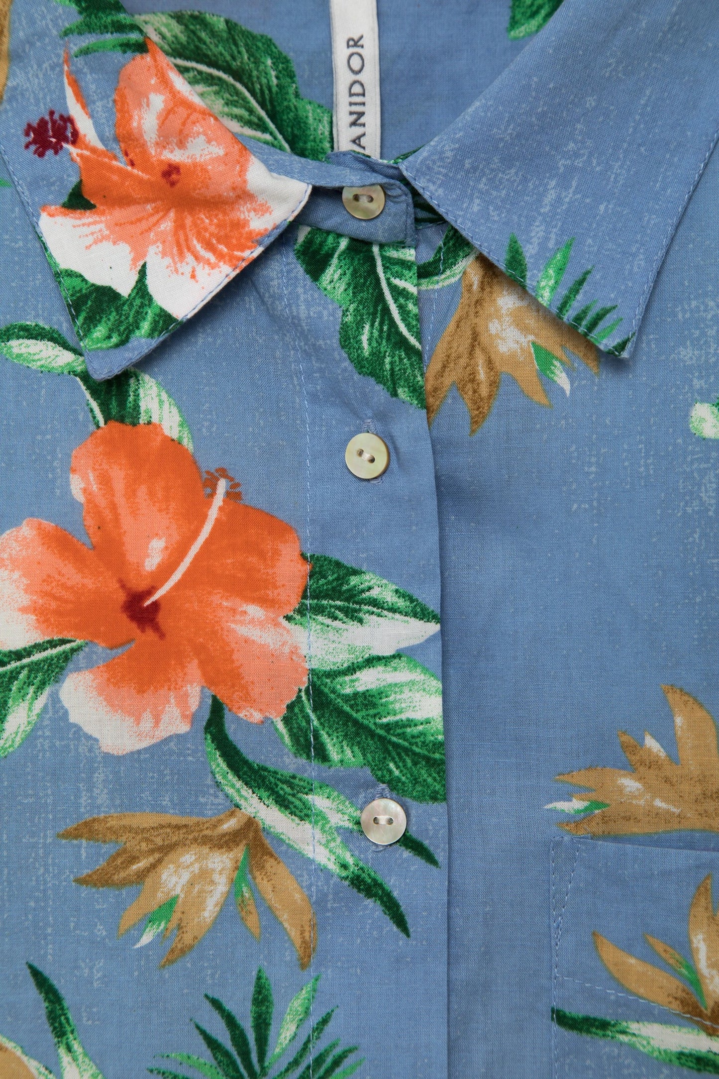 Hibiscus Print Cotton Shirt