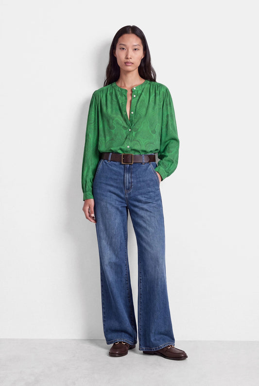 Green With Envy Paisley Blouse