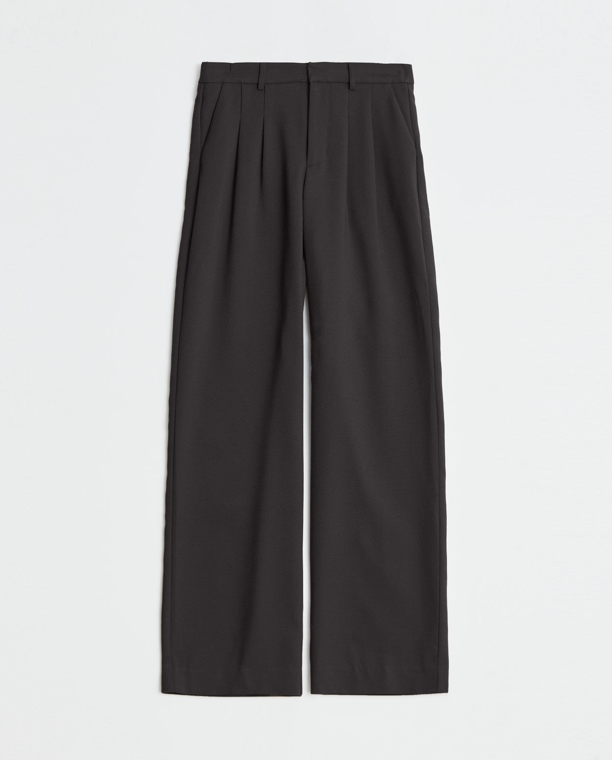 Wide Pleated Trousers in Black