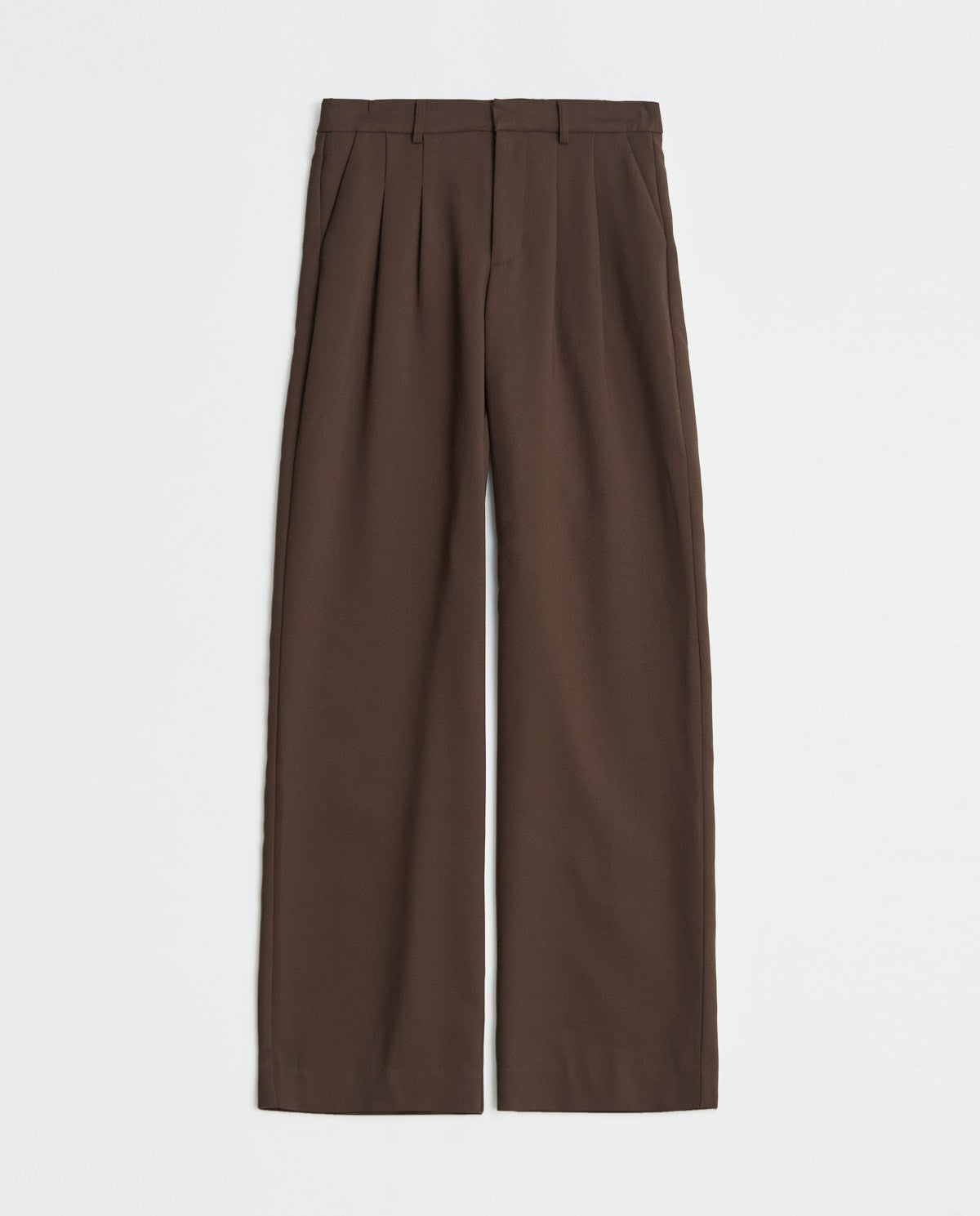 Wide Pleated Trousers in Chocolate