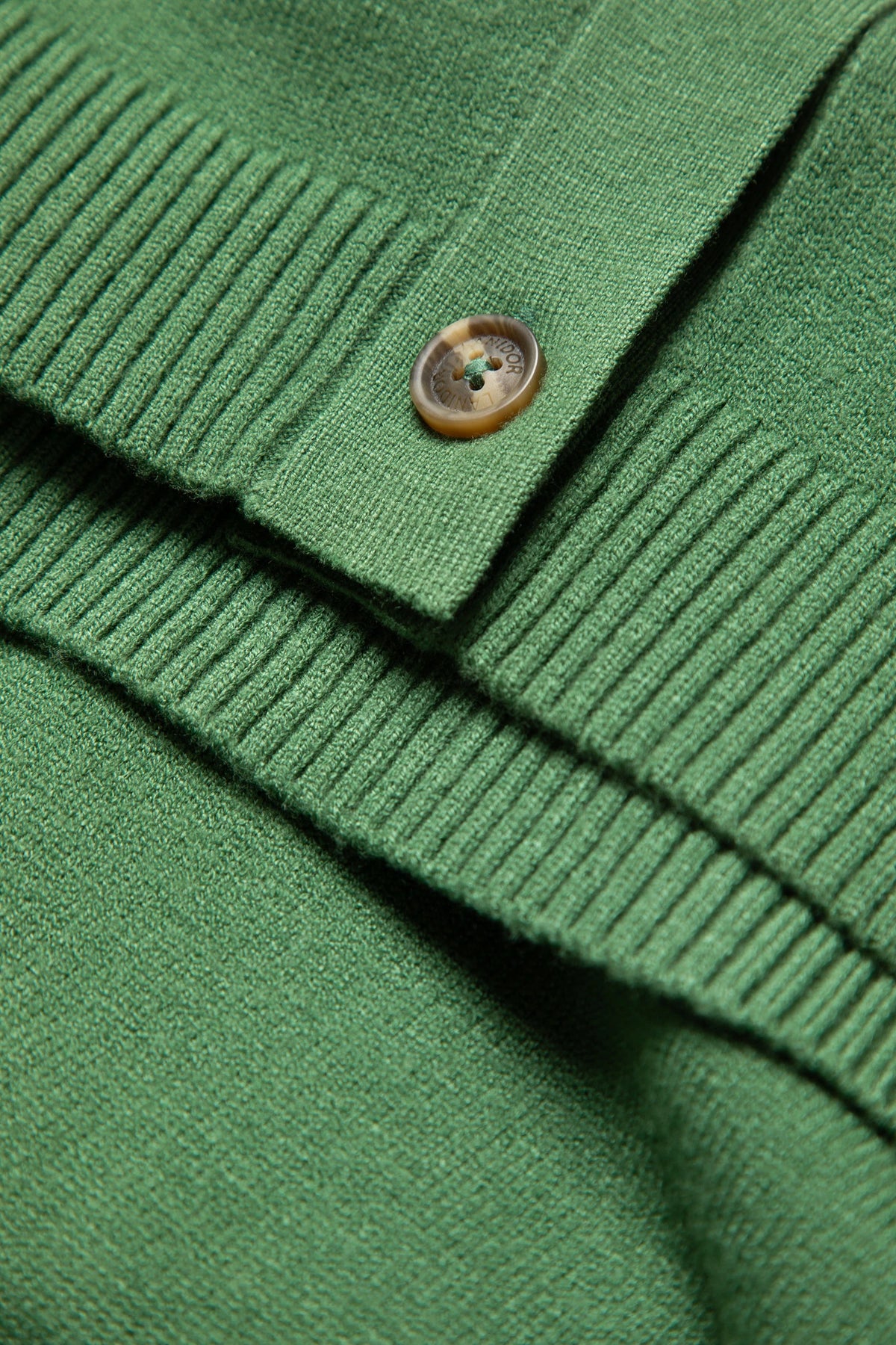 V-neck Knit Cardigan in Bottle Green
