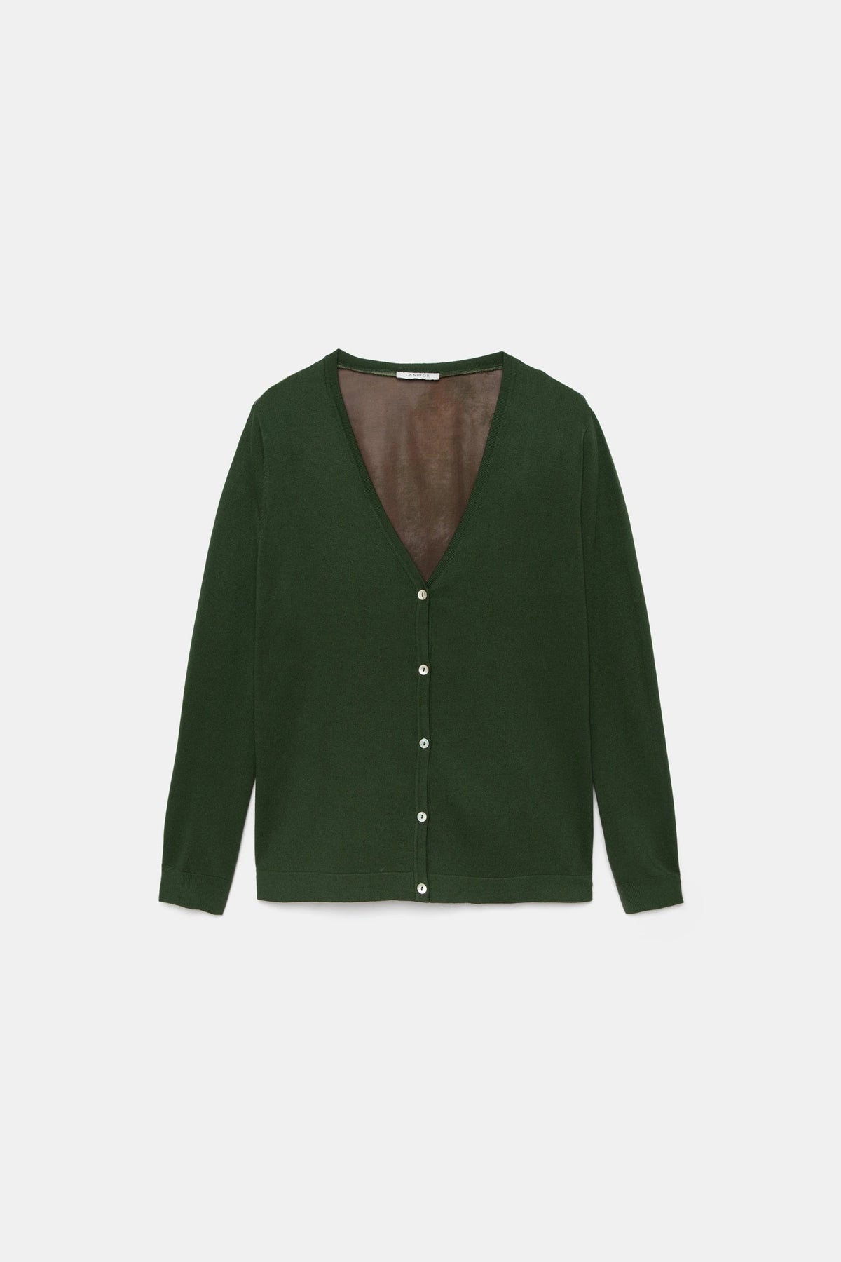 V-Neck Printed Back Knit Cardigan
