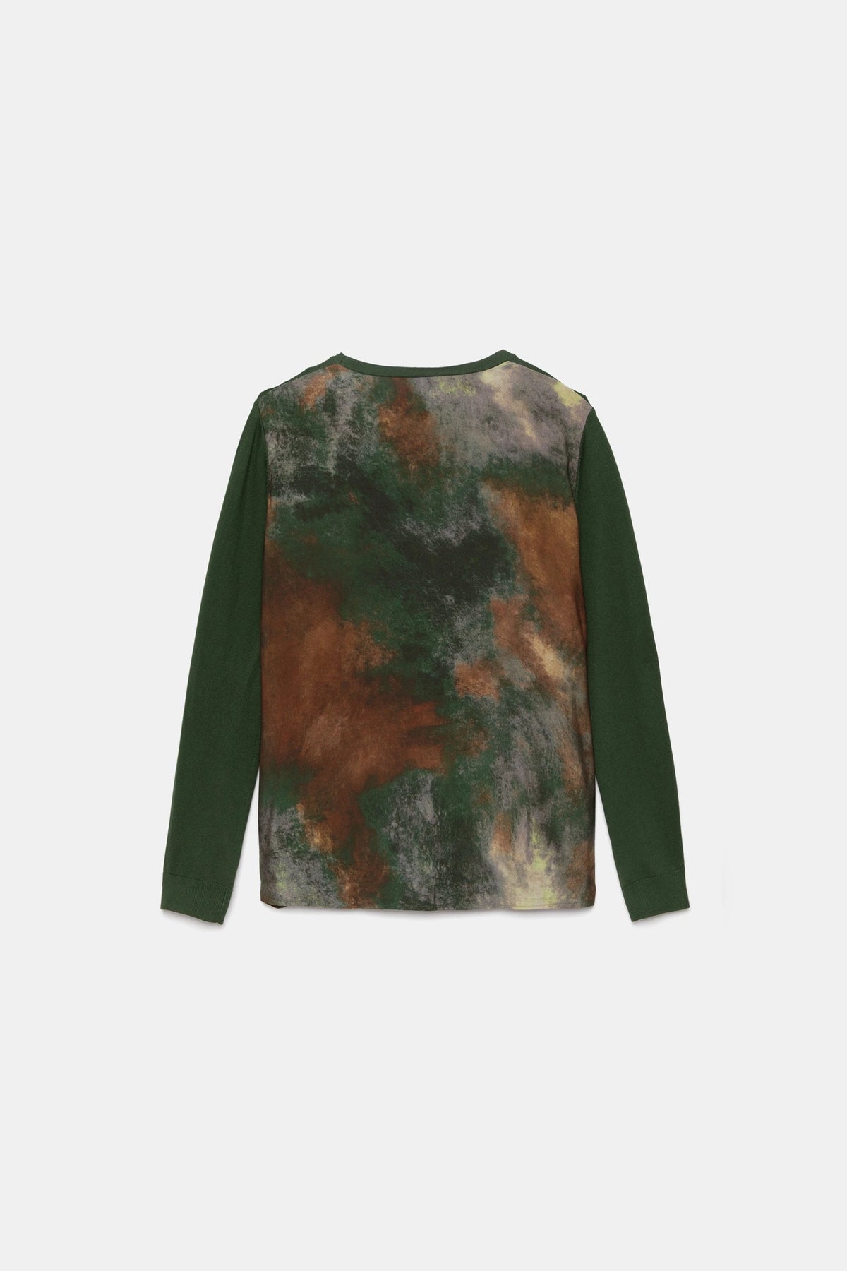 V-Neck Printed Back Knit Cardigan