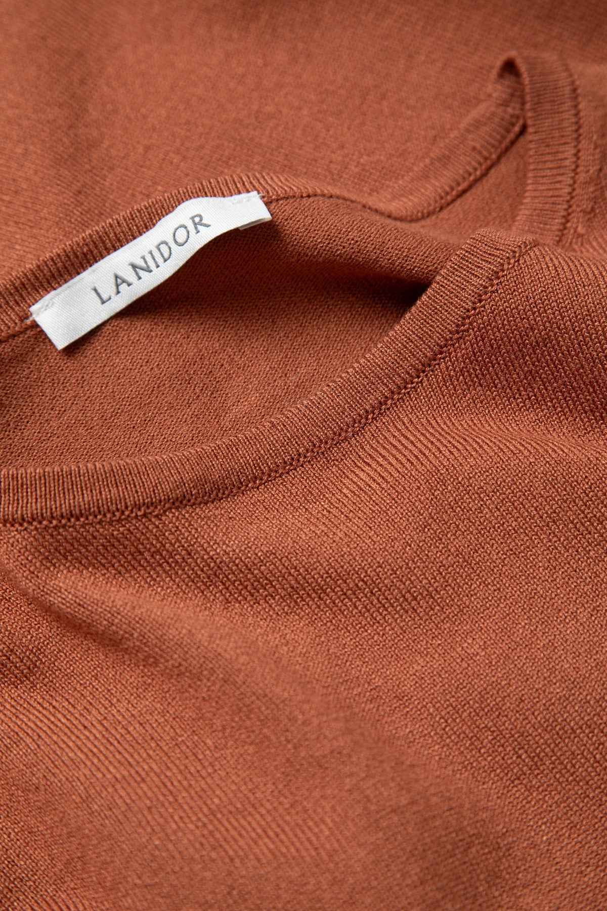 Round-Neck Knit Sweater in Rust