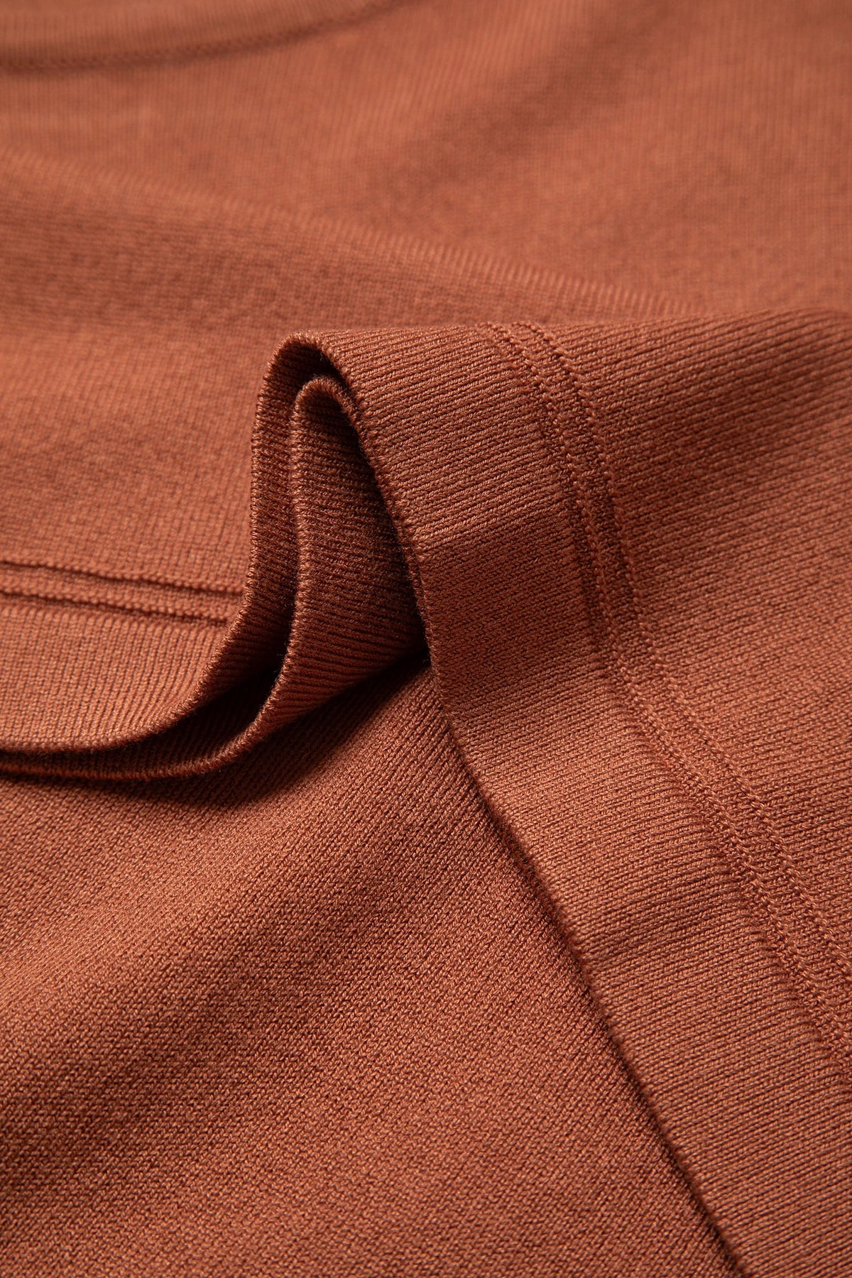 Round-Neck Knit Sweater in Rust