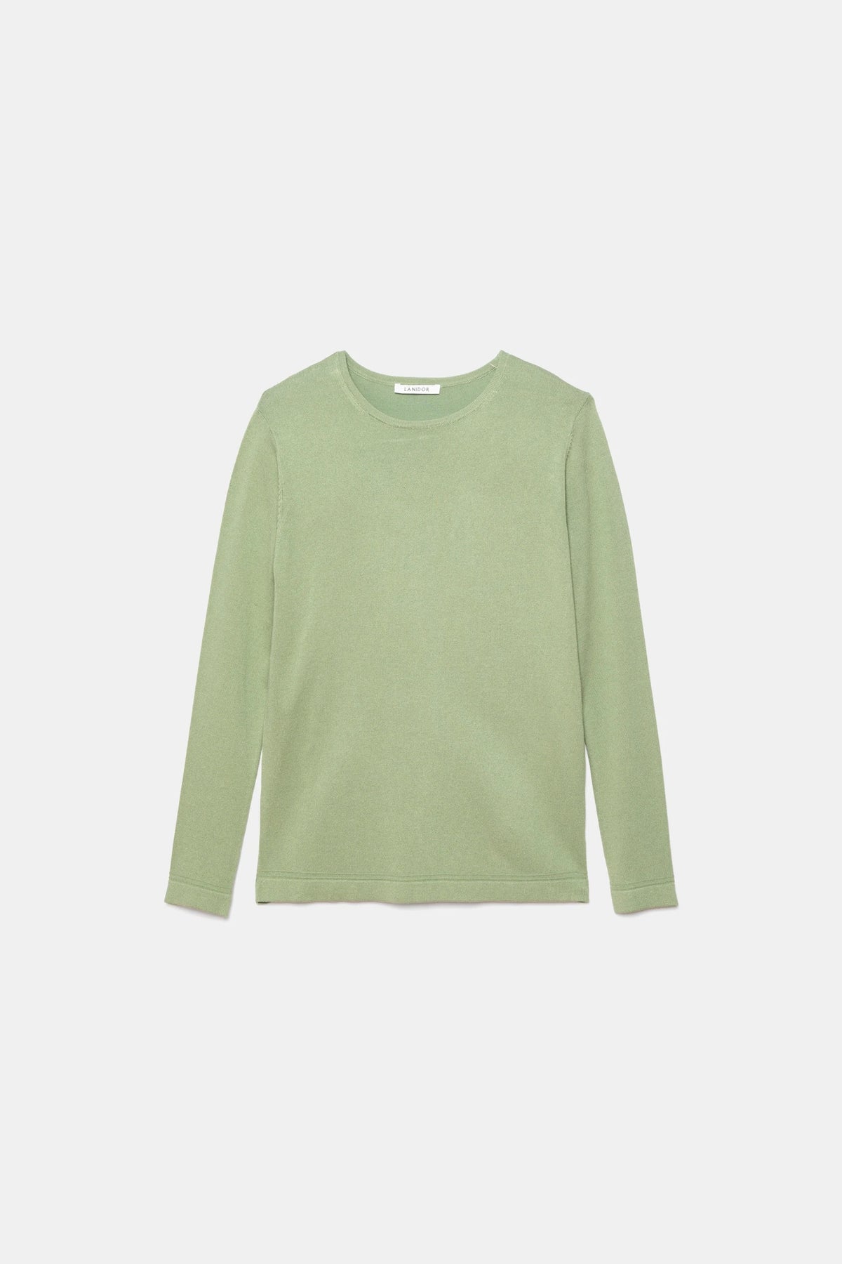 Round-Neck Knit Sweater in Water Green