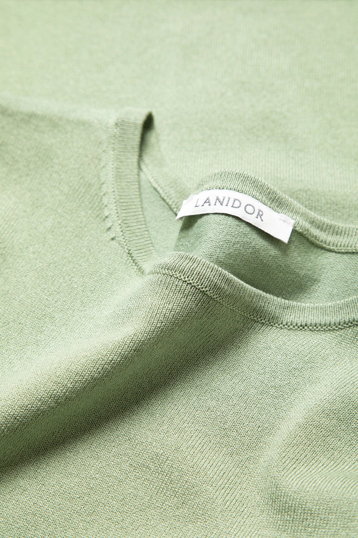 Round-Neck Knit Sweater in Water Green