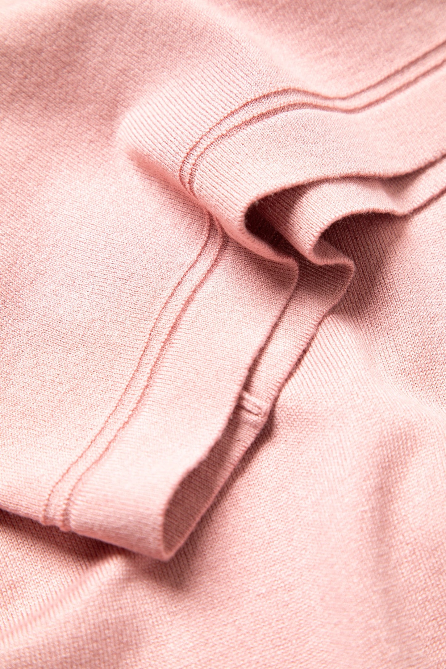 Round-Neck Knit Sweater in Old Pink