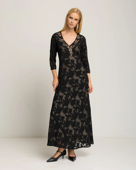 Ambria Black Velvet Dress