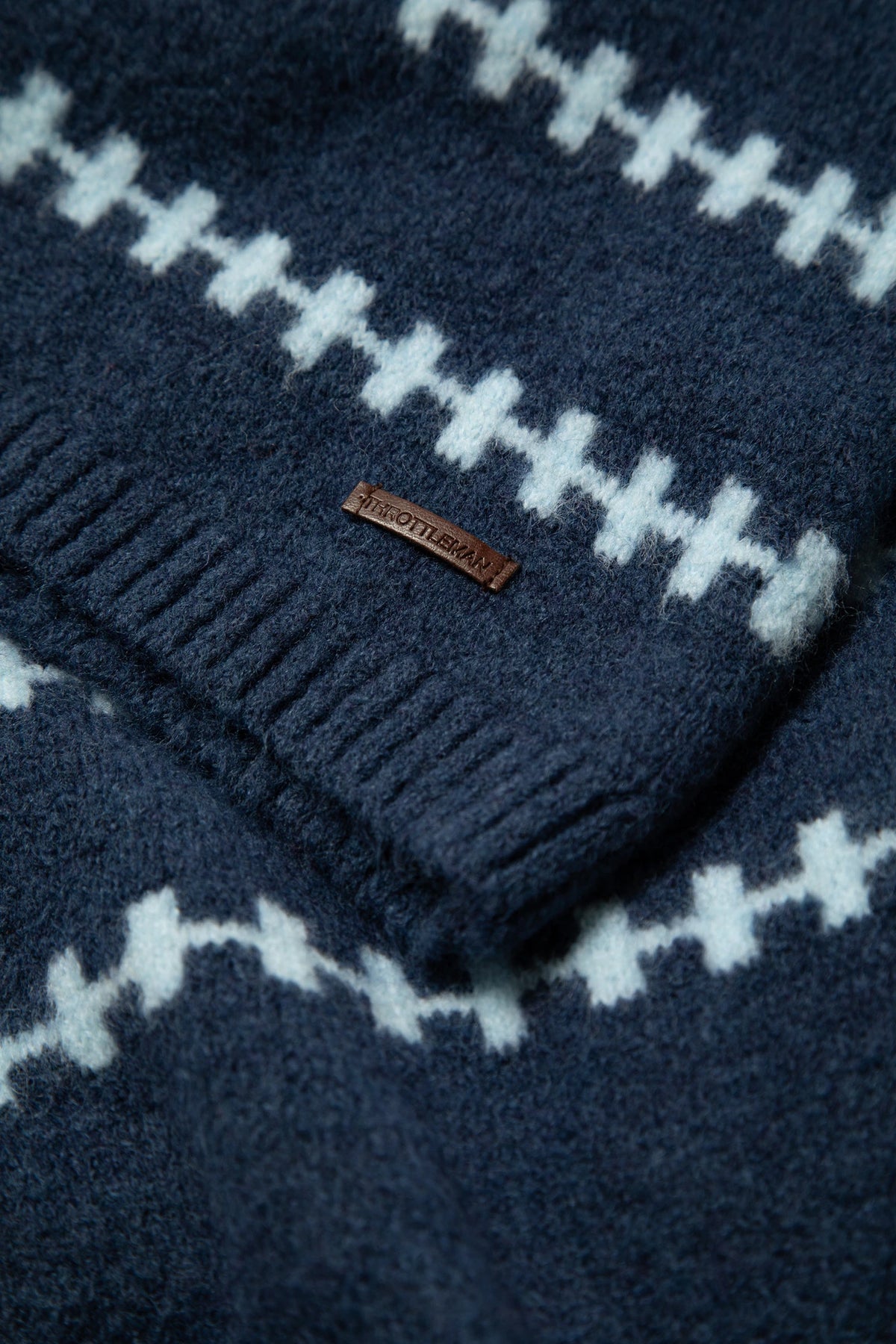 Asli Jacquard Jumper in Navy Blue