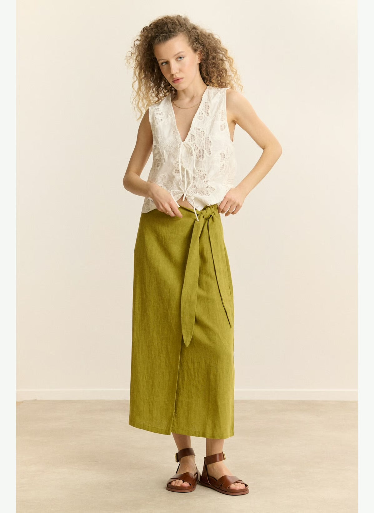 Suze Green Midi Skirt