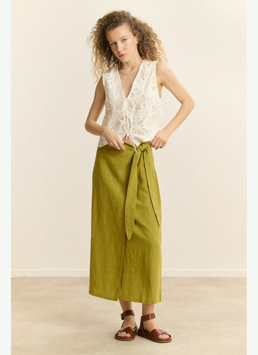 Suze Green Midi Skirt