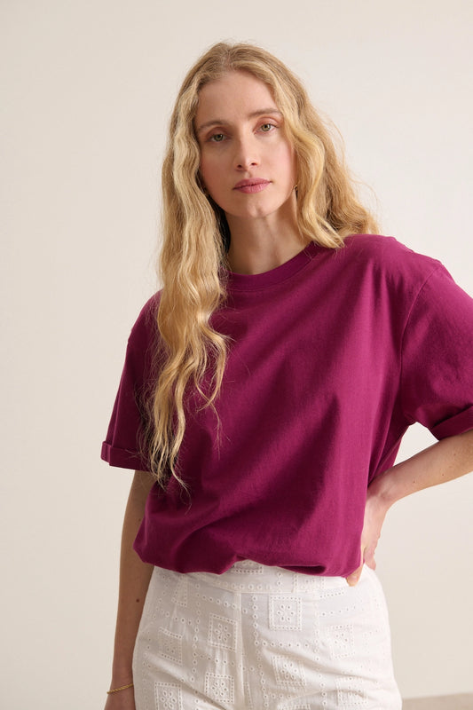Vista plain T-Shirt in Garnet