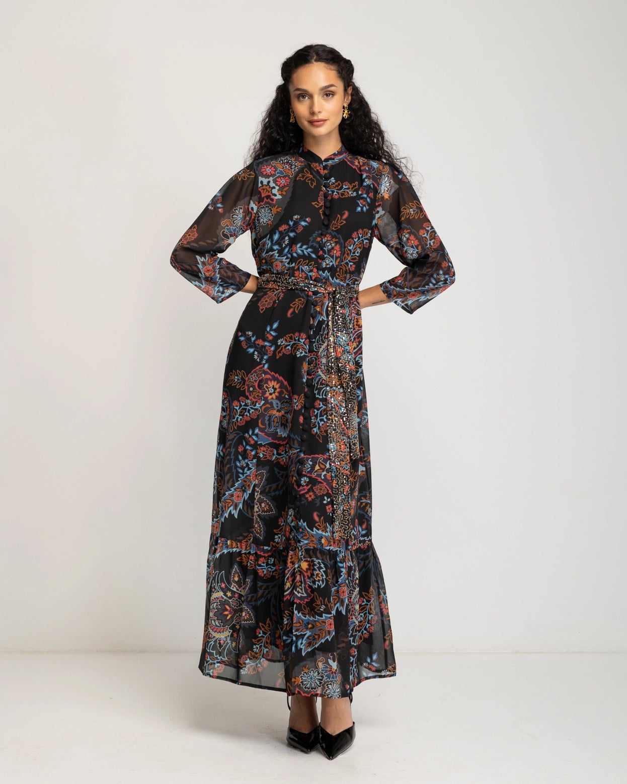 Magnolia Long Floral Print Dress
