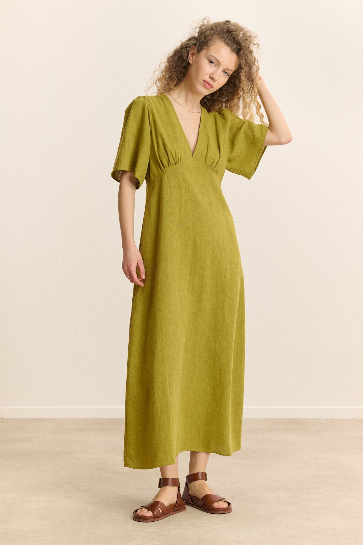 Canelle Midi Dress in Green