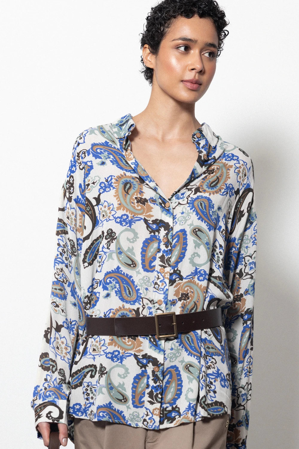 Oversized printed blouse