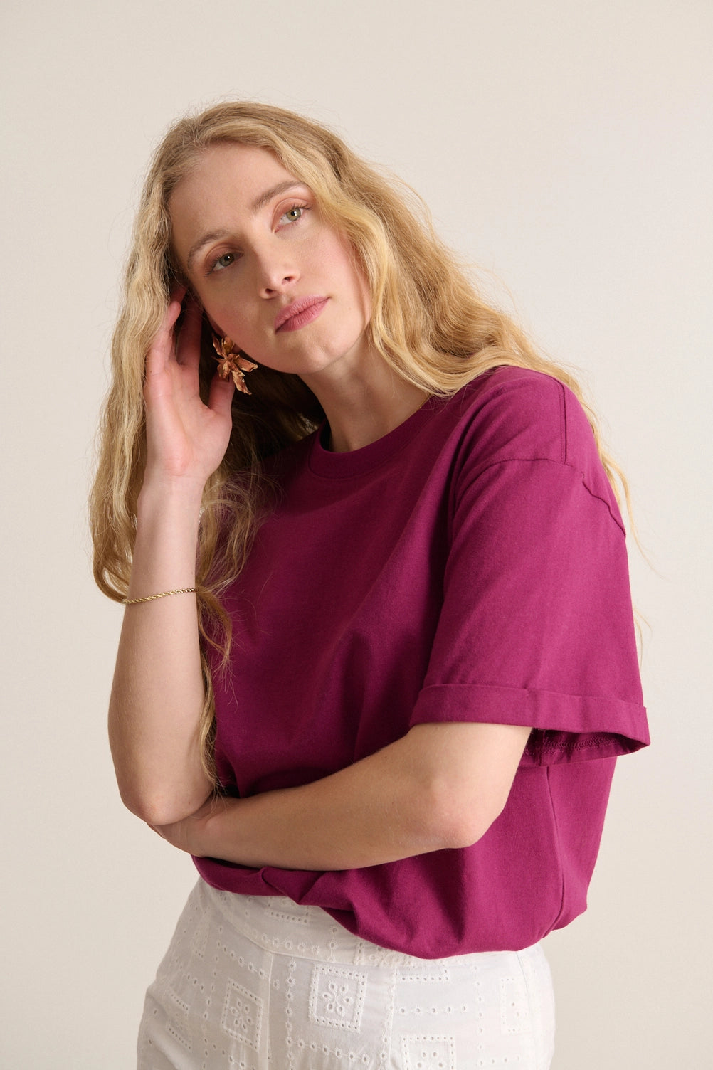 Vista plain T-Shirt in Garnet