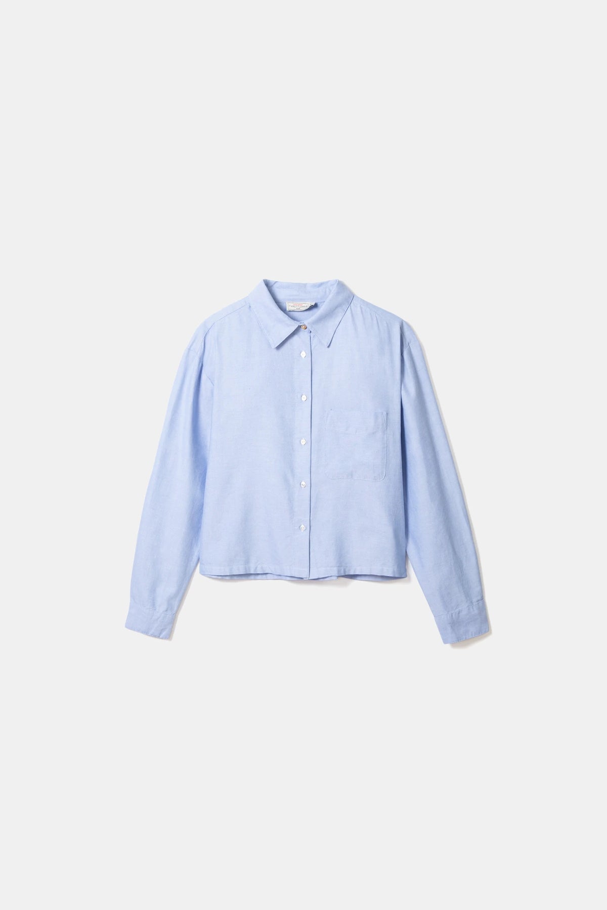 Sky Blue Cropped Oxford Shirt