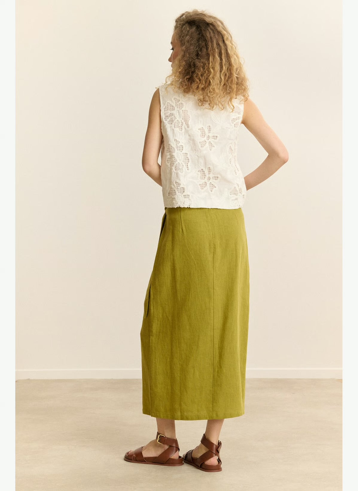 Suze Green Midi Skirt