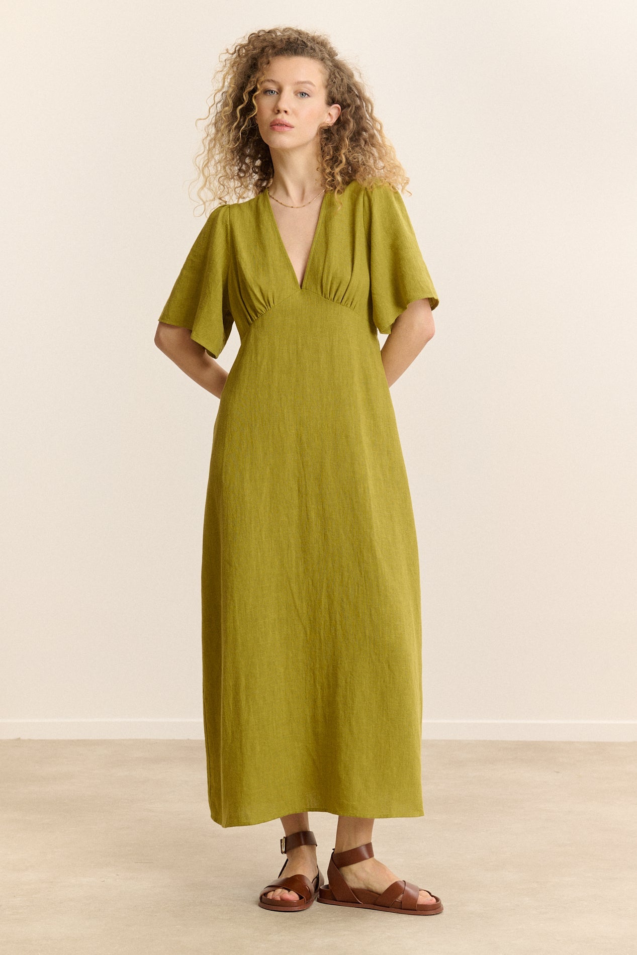 Canelle Midi Dress in Green