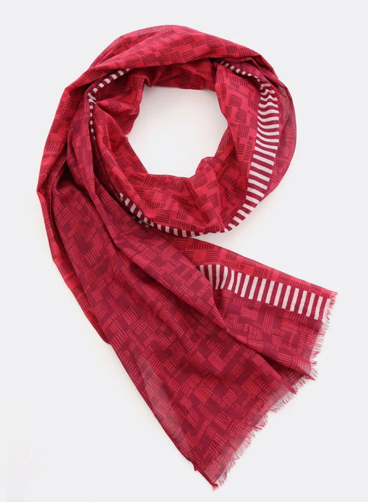 Greta Red 100% Organic Cotton Scarf